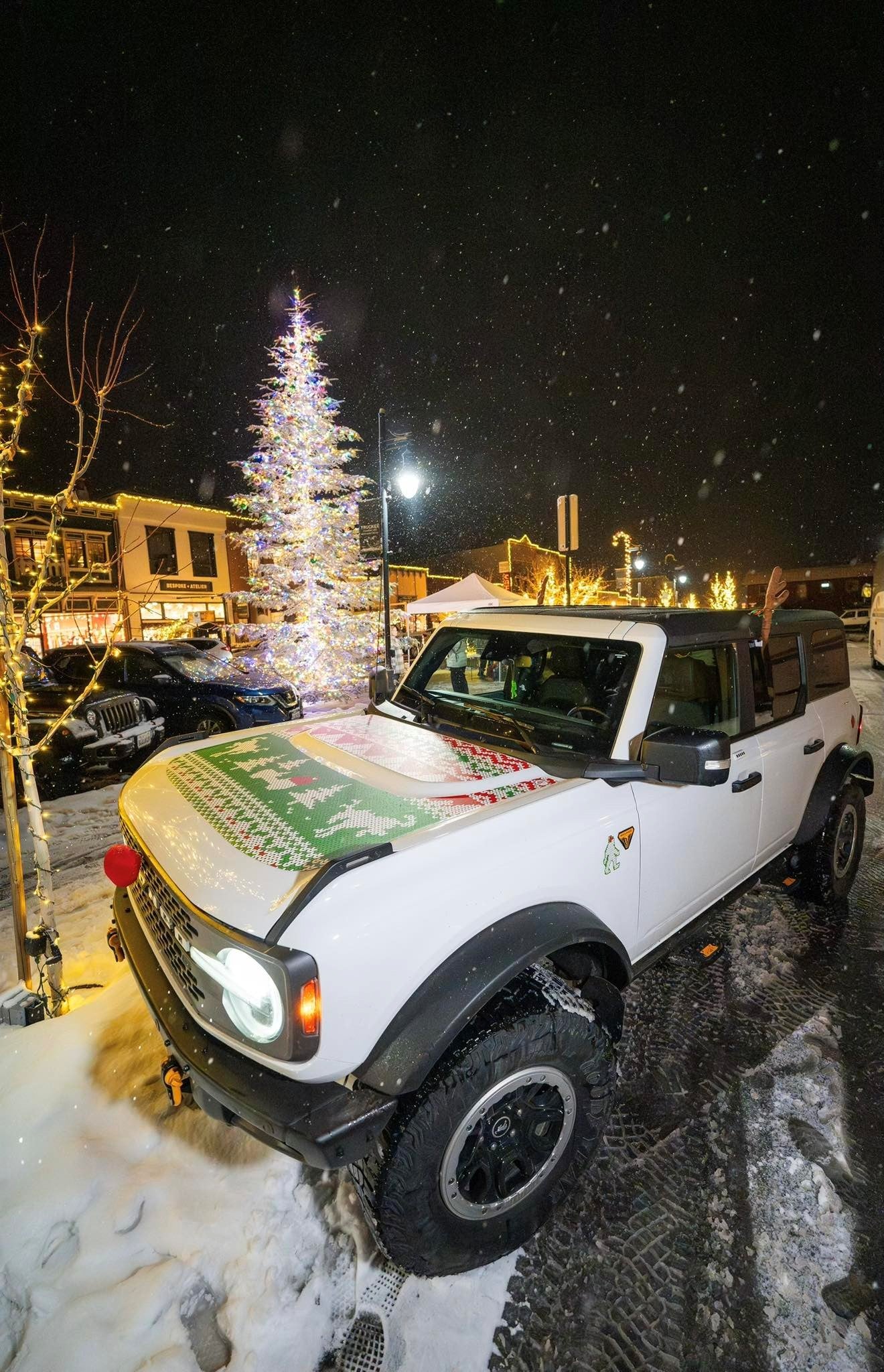 Bronco Hood Ugly Sweater Holiday Edition Removable Trail Armor