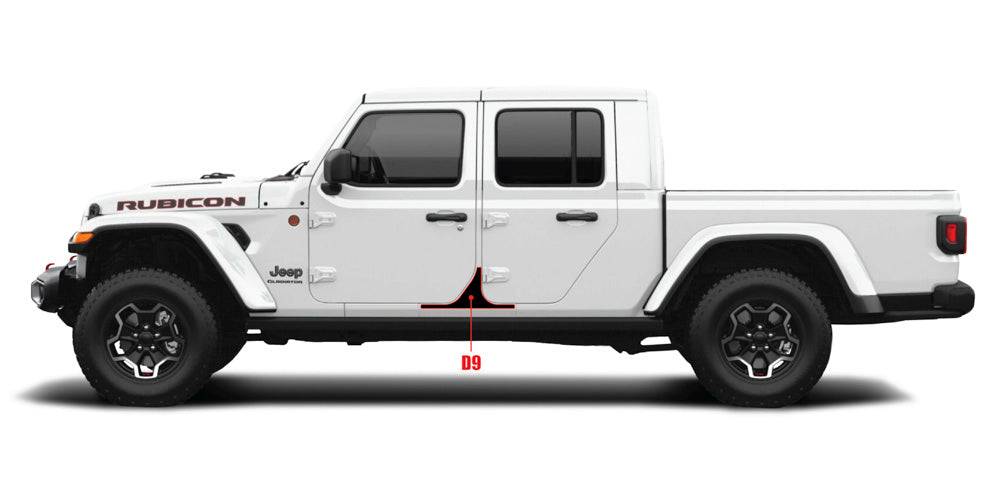 White Jeep Gladiator with D9 Replacement Panel