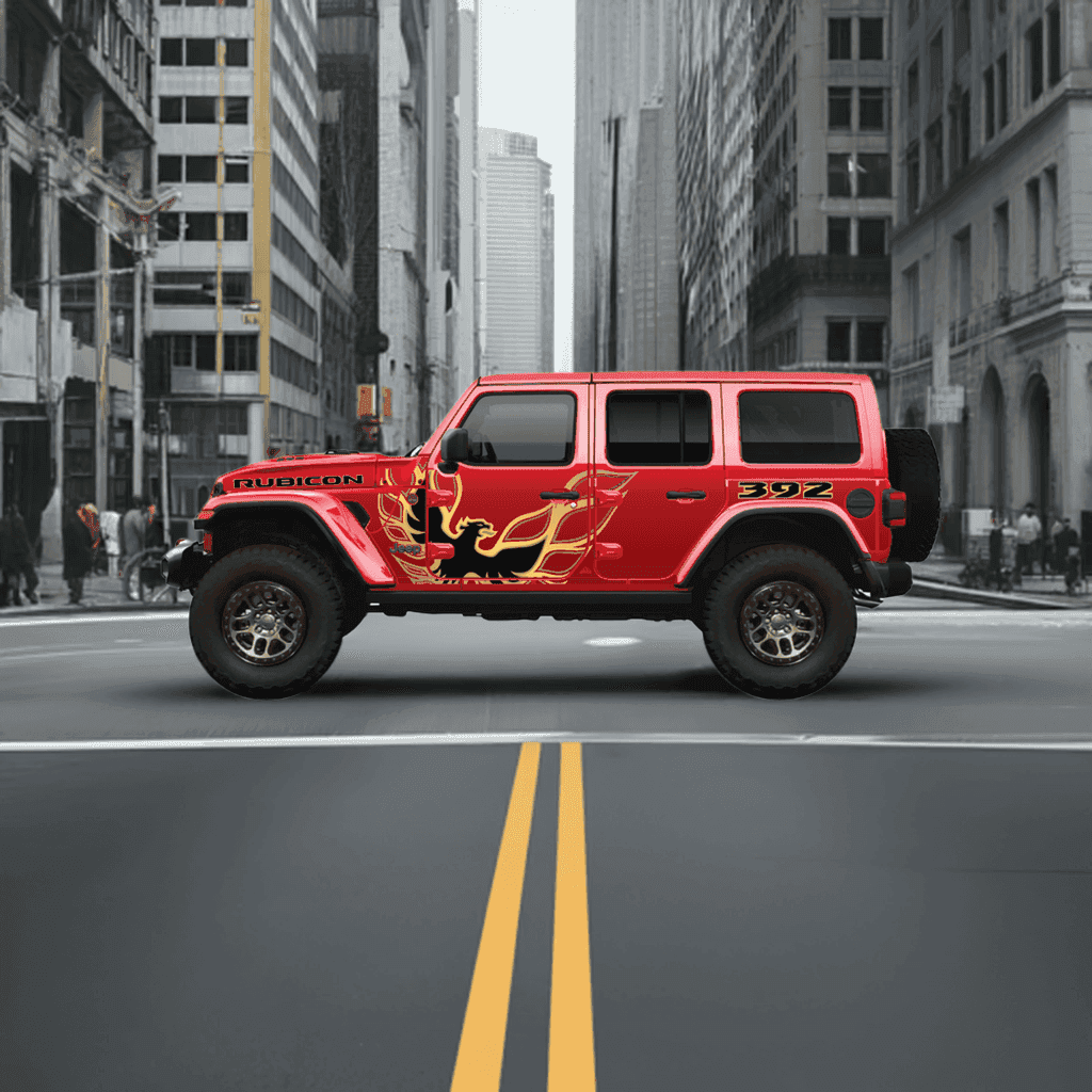 Jeep Wrangler JLU with Trans Am design