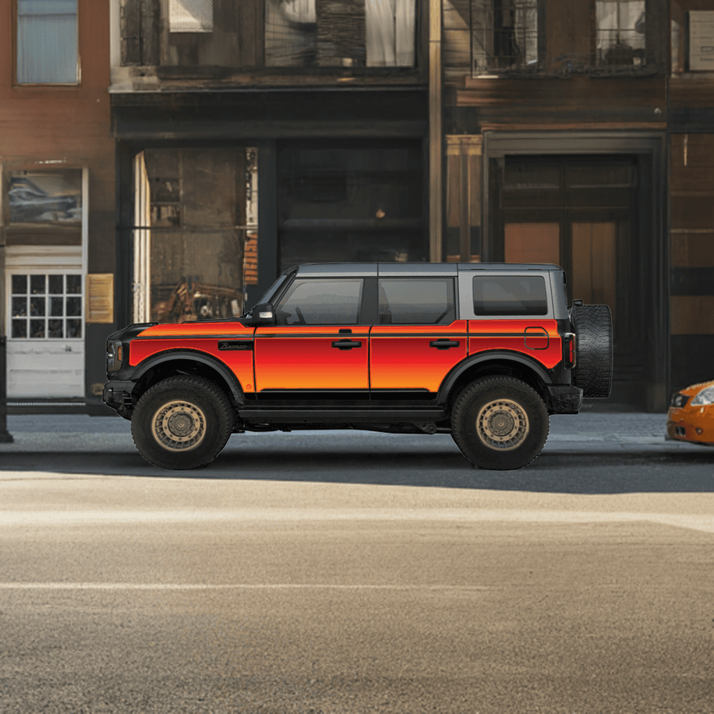 Bronco 4D with red and orange retro theme
