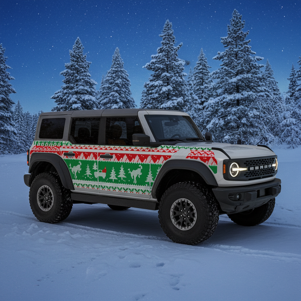 Ugly Sweater Bronco Raptor Armor