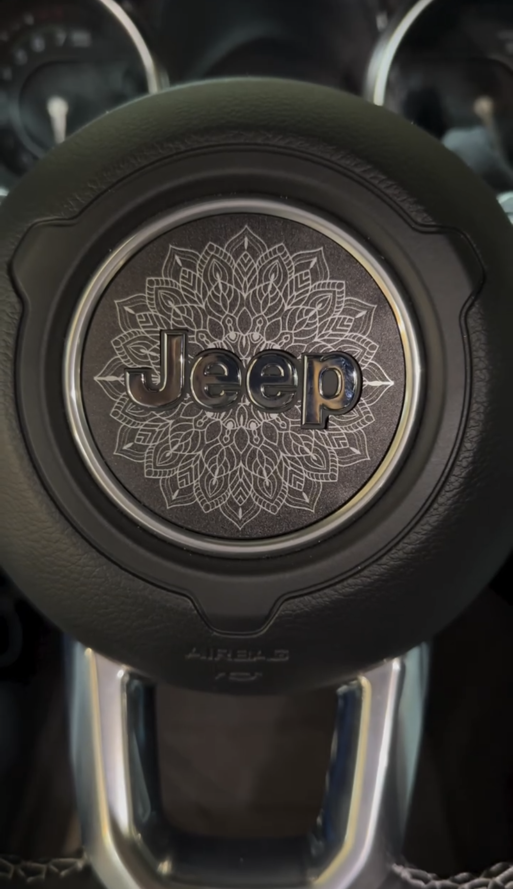 L&B Designworks Mandala Steering Wheel Jeep Overlay Vinyl Decal Set-Pair- fits Wrangler JL & Jeep Gladiator JT